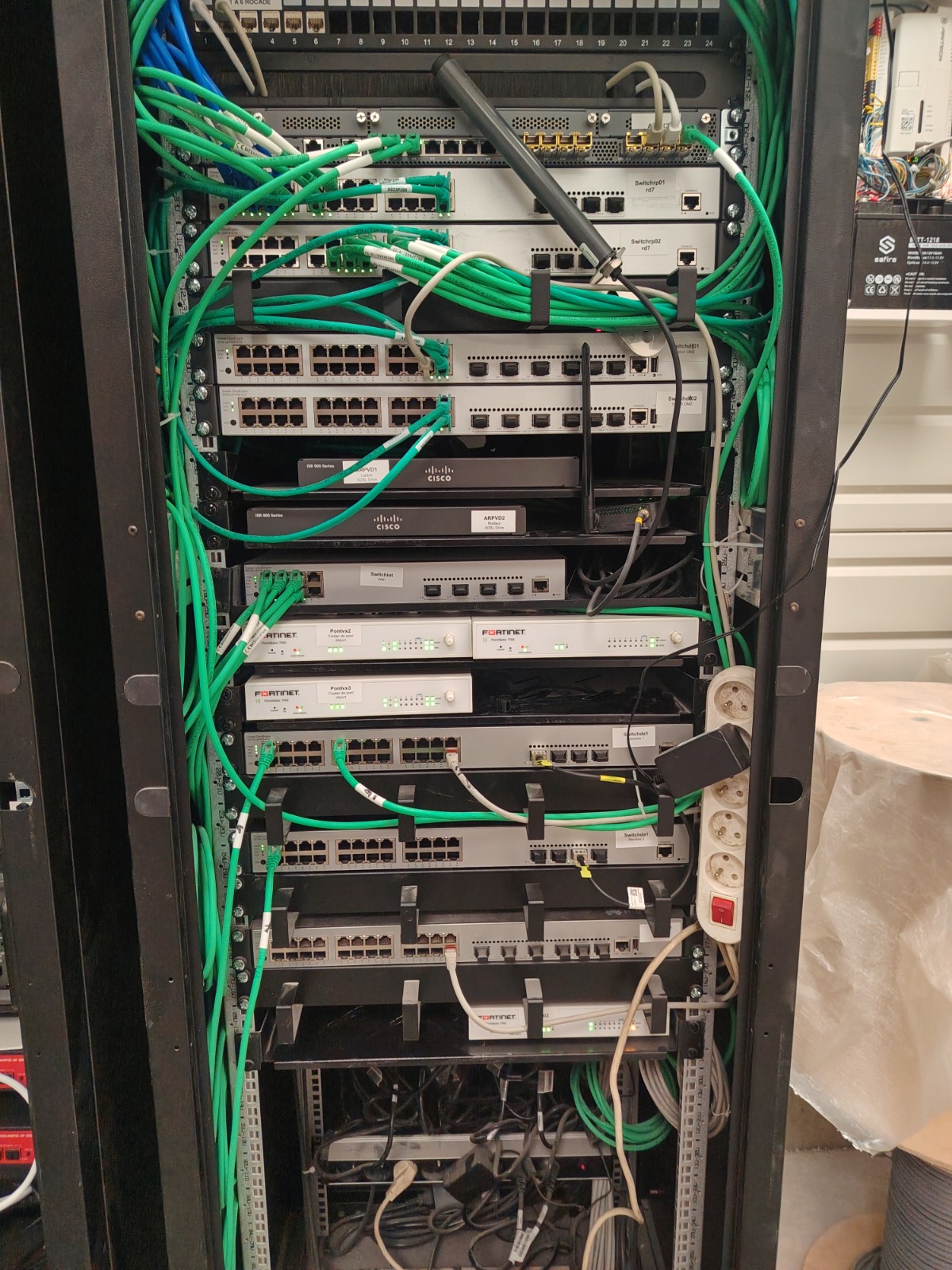 Baie réseau principale de l'intervention